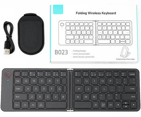 Клавіатура бездротова 1981 B023, розкладна, 67 клавіш, (Eng/Pyc), 2.4G, 280x92mm, фото 1