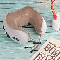 Масажна подушка для шиї з акумулятором U-shaped Massage Pillow, фото 4