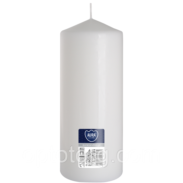Свічка стовпчик білий Bispol 80/200 мм 90 годин, фото 1