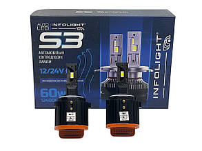 Комплект led ламп світлодіодних Infolight S3 h7 Volksswagen 12400 lm 6000 k 60 w