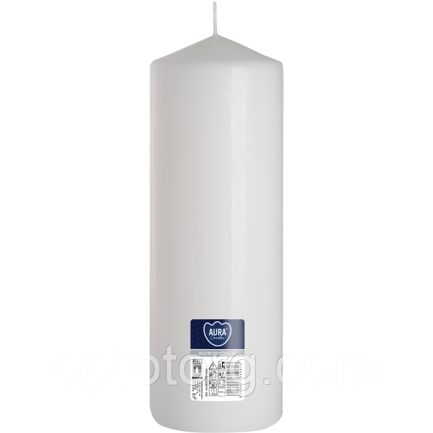 Свічка стовпчик білий Bispol 80/250 мм 160 годин, фото 1