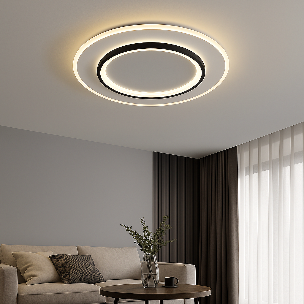 Кругла світлодіодна Led люстра VEGA DUAL 75W 2R WHITE/BLACK