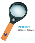 Лупа ручна MG89077 кругла, 3Х діам-90мм +8Х діам-23мм