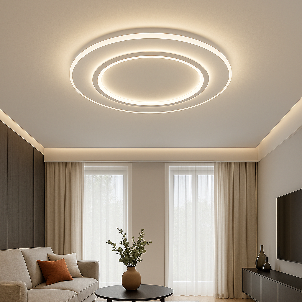 Кругла люстра Led до 15 м² (VEGA dual 75W 2R WHITE/WHITE)