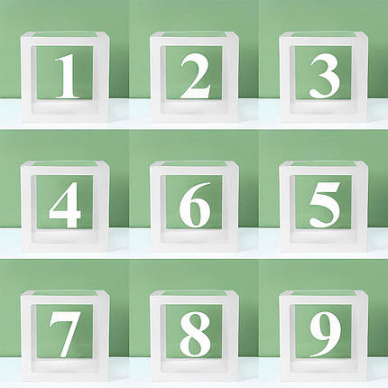 Коробка для кульок із цифрою 5 30х30см | Білий, фото 2