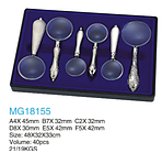 MG18155, Набір луп ручних, металева ручка, 6шт лінзи скло, 4Х, 5Х, 6X, 7Х, 8Х, 10X