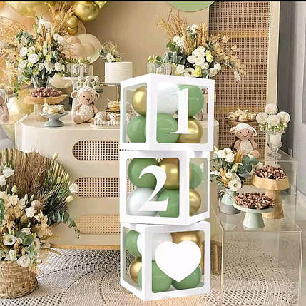 Коробка для кульок із цифрою 5 30х30см | Білий, фото 3