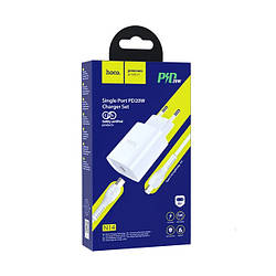 СЗУ HOCO N14 PD (20W, Type-C) + PD кабель Type-C to Lightning white