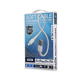 USB кабель Lightning Remax Zeron Series Elastic RC-179i, 2.4A 1m white