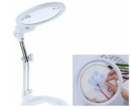 Лупа настільна MG3B-1A складная LED підсвічування 2 + 6 кратне збільшення, діам.-130мм+26 мм, фото 1