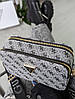 Жіноча сумка Guess The Snapshot Mini Grey Black Сіра Екошкіра Крос Боді на 2 відділення на широкому чорному ремені Гесс, фото 4