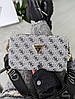 Жіноча сумка Guess The Snapshot Mini Grey Black Сіра Екошкіра Крос Боді на 2 відділення на широкому чорному ремені Гесс, фото 3