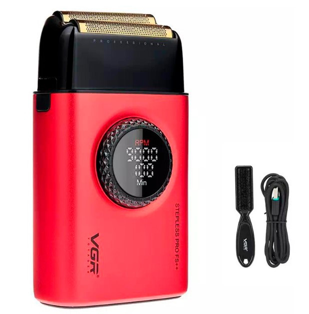 Електробритва VGR Professional Stepless Pro FS V-377 Red з подвійним лезом, фото 1