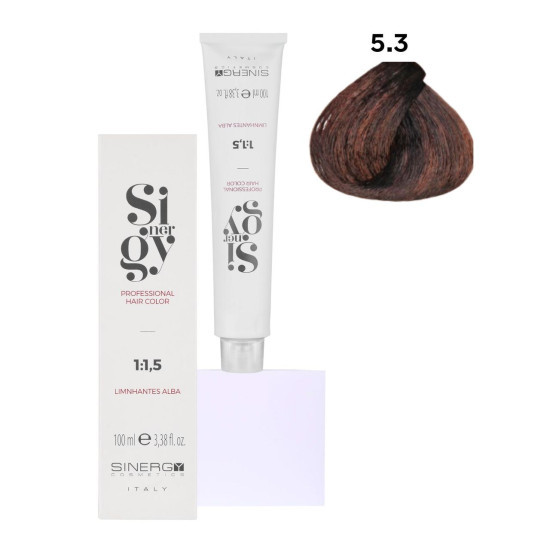 Крем-фарба для волосся Sinergy №5/3 Світло-золотистий каштан 100 мл, фото 1