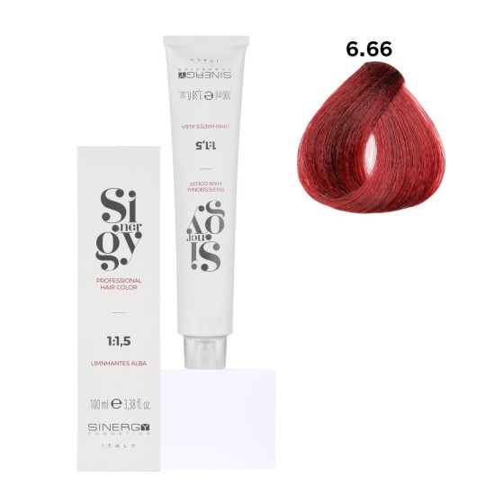 Крем-фарба для волосся Sinergy №6/66 Насичений темно-червоний русий 100 мл, фото 1
