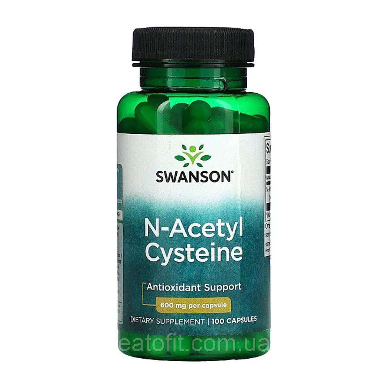N-ацетил цистеїн (N-Acetyl Cysteine) 600 мг 100 капсул SWV-01854, фото 1