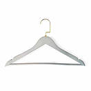 Деревяні плічки вішалки  38 см білі з хромованим гачком з перекладиною  для верхнього одягу упаковка 10 шт, фото 6