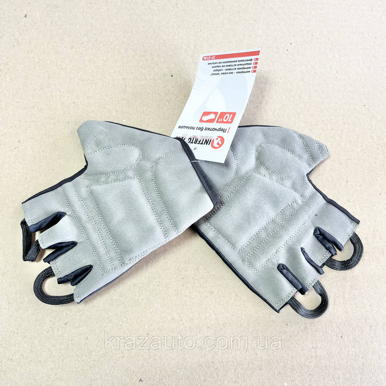 Рукавичка без пальців, екошкіра "amara", захисні вставки на долоні, вставки з лайкри INTERTOOL SP-0146, фото 1