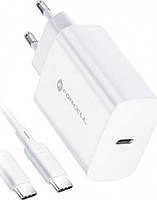 FORCELL F-ENERGY TFK-TC-25WPD Charger network Typ C + Cable Typ C do Typ C PD Q.C 3A 25W White, фото 3