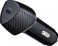 FORCELL F-ENERGY Carbon CC50-1C Charger car Typ C + Cable Typ C do Lightning PD 3A 20W Black, фото 3