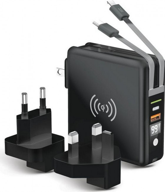 FORCELL F-ENERGY Charger wielofunkcyjna 5w1 20W PD z Cable typ C/lightning, power bankiem 10000mAh i ład. bezprzew. 15W