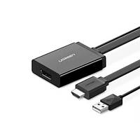 Перехідник Ugreen HDMI (штекер) - DisplayPort (DP) (гніздо) 4K Однонаправлений адаптер + USB (для живлення) відеоадаптер 0,5 м