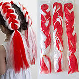 Канекалон мультиколір Р04 60см кольори: червоний, білий, фото 2