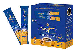 Кава розчинна 3 в 1 Ambassador Crema Gold стіки 25×1,8 г
