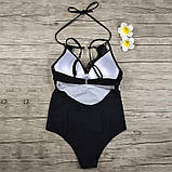 Купальник для дівчат з пишними формами чорного кольору, фото 5