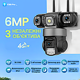 IP 4G камера вулична поворотна 6Мп з детектором руху PTZ камера зовнішнього спостереження, фото 3