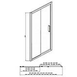 Душові двері в нішу 130х195 см Dusel FА-517 розсувні, прозоре скло 6мм, фото 3