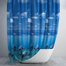 Штора для ванної широка 240x200 см Dolphin Family Tropik