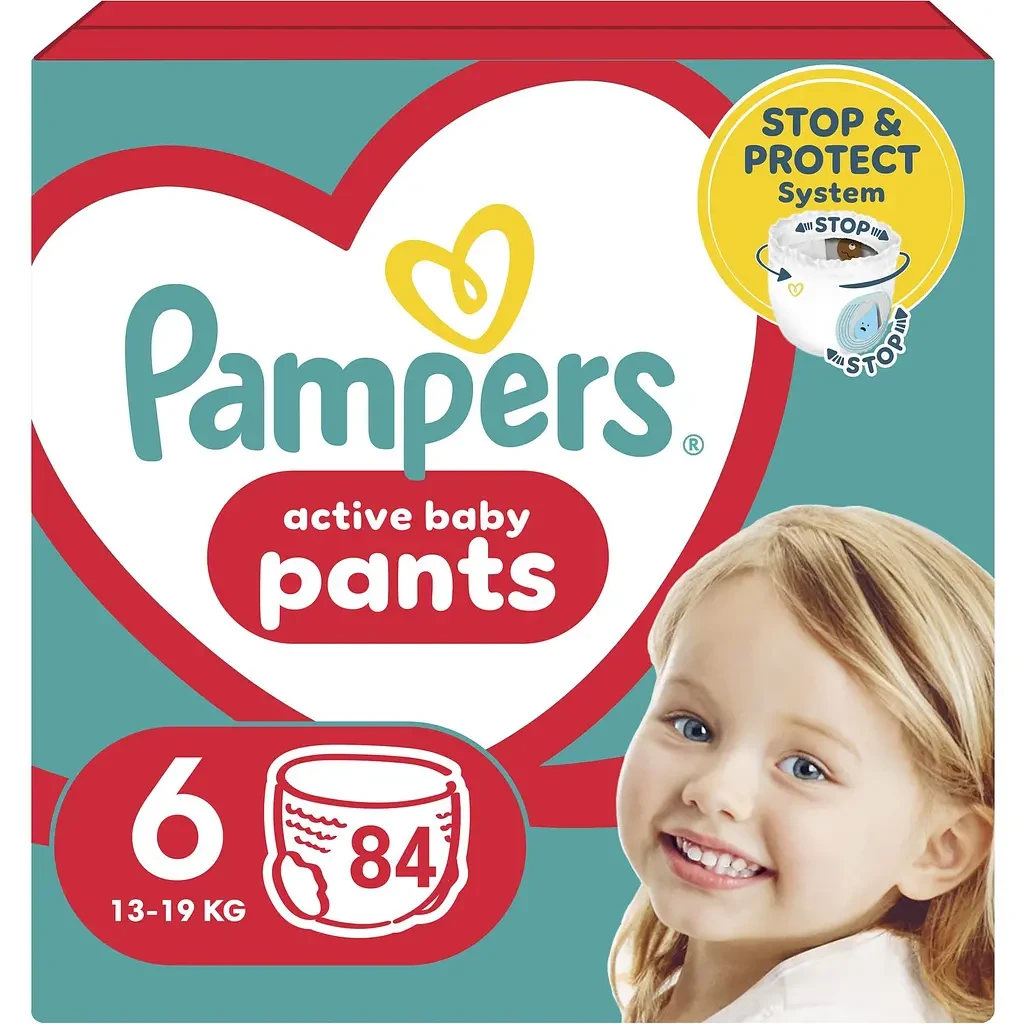 Підгузки-трусики Pampers Active Baby Pants розмір 6 (13-19 кг), 84 шт, фото 1