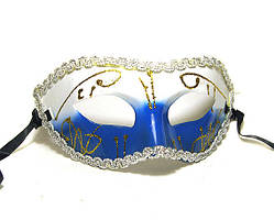 Маска для карнавалу чоловіча біло-синя