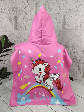 Пляжне дитяче пончо Єдиноріжка 60х120см, фото 2
