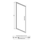 Душові двері в нішу 80х195 см Dusel FА-518 Black Matt розпаші скло прозоре 6мм, фото 5