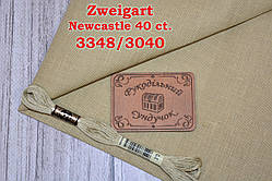 Тканина рівномірного переплетіння Zweigart Newcastle 40 ct. 3348/3040 Olive sand (Пісочно-оливковий)