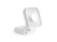 Мини вентилятор аккумуляторный, складной со шнурком на шею \ Белый