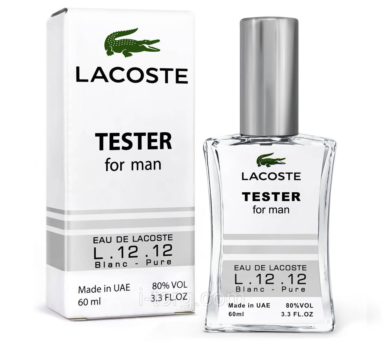 Тестер чоловічий Lacoste eau de lacoste L.12.12 Blanc - Pure, 60 мл. NEW
