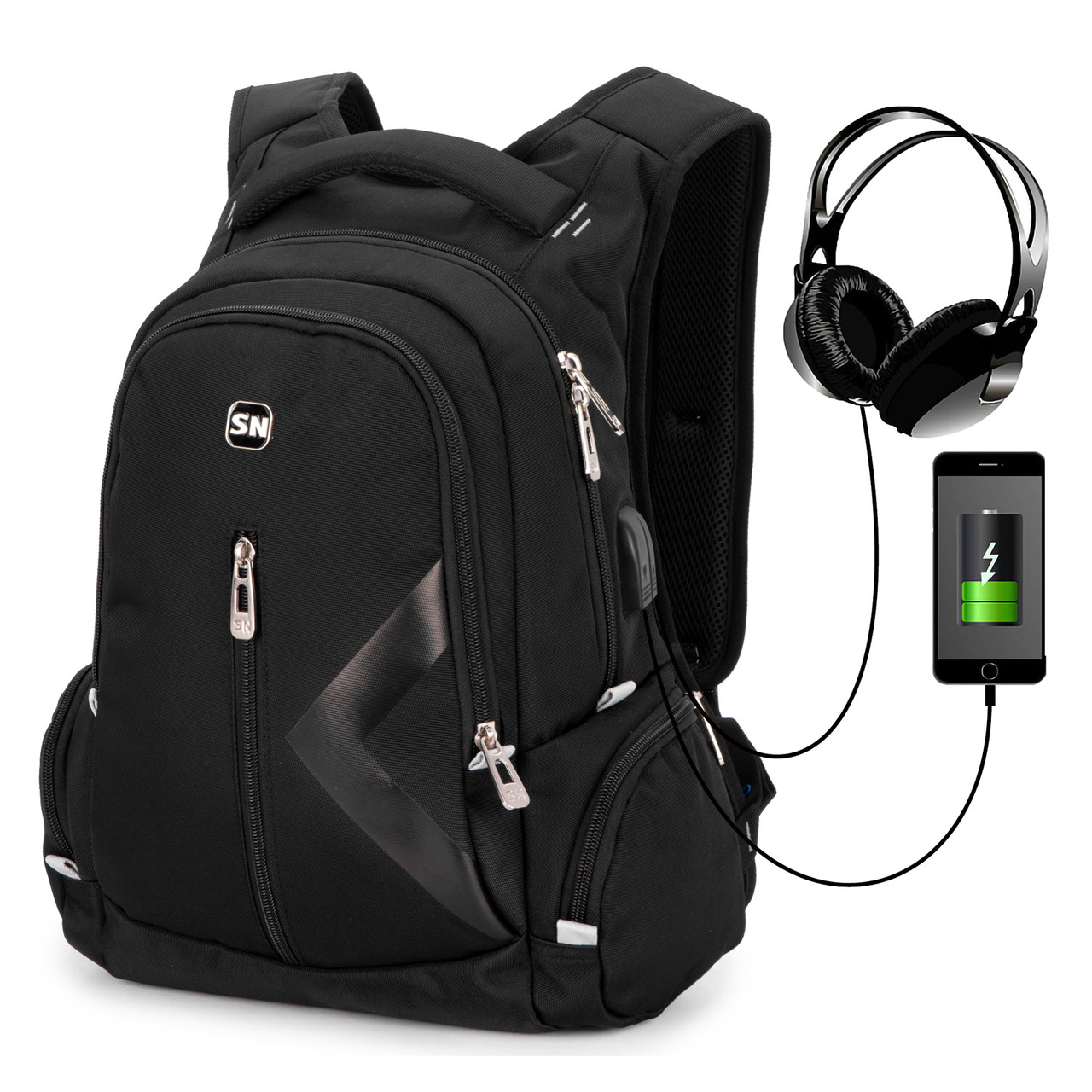 Рюкзак шкільний підлітковий 5 6 7 8 клас ортопедичний чорний для підлітка №136, фото 1