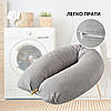 Подушка для вагітних і годування IDEIA Papaella 30x190 - c ґудзиком і блискавкою горошок сірий, фото 6