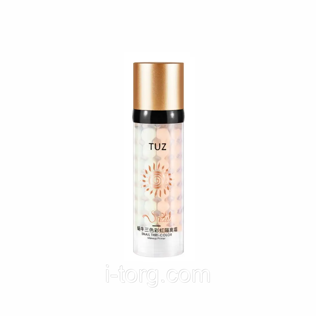 База під макіяж з екстрактом равлика Tuz Snail 3-Color Makeup Primer, 35 мл.