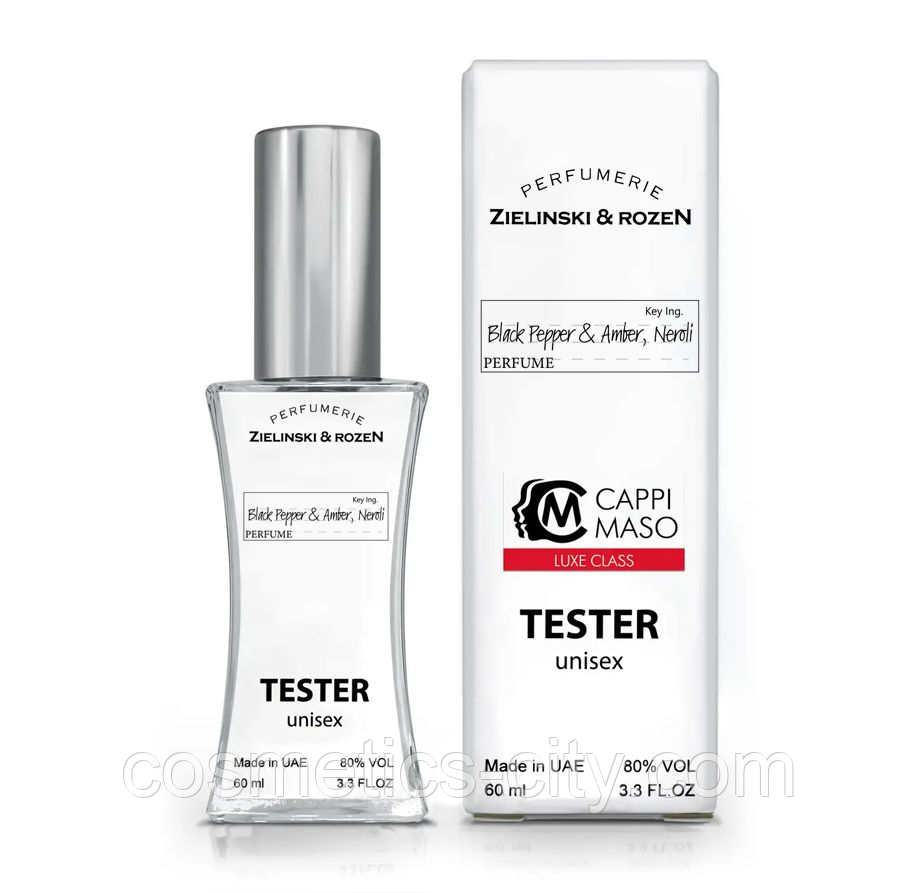 Тестер унисекс LUXE CLASS Zielinski & Rozen Black Pepper & Amber, Neroli, 60 мл.