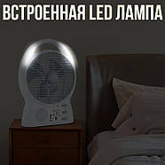 Вентилятор 8" на 2 швидкості з сонячною панеллю, 2 LED лампами та Bluetooth колонкою N288, фото 3