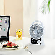Вентилятор 8" на 2 швидкості з сонячною панеллю, 2 LED лампами та Bluetooth колонкою N288, фото 8
