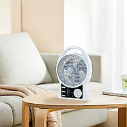 Вентилятор 8" на 2 швидкості з сонячною панеллю, 2 LED лампами та Bluetooth колонкою N288, фото 9