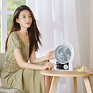 Вентилятор 8" на 2 швидкості з сонячною панеллю, 2 LED лампами та Bluetooth колонкою N288, фото 6