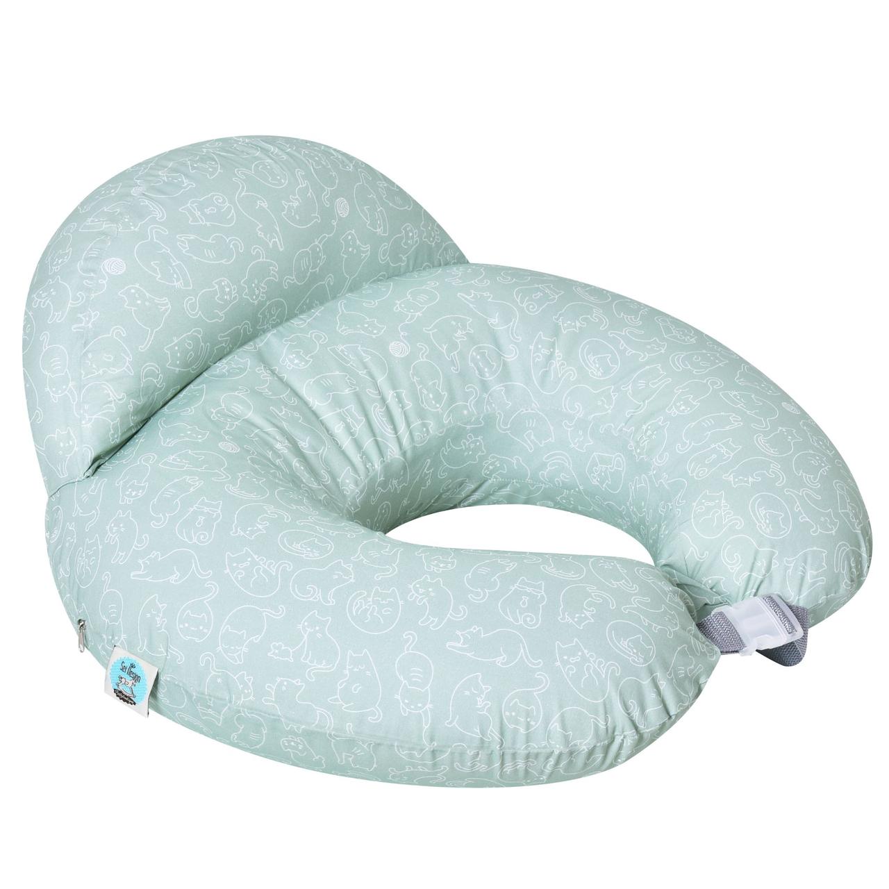 Подушка для годування IDEIA 60х70х16 - Диванчик котики м'ята, фото 1