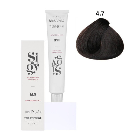 Крем-фарба для волосся Sinergy №4/7 Кава 100 мл, фото 1