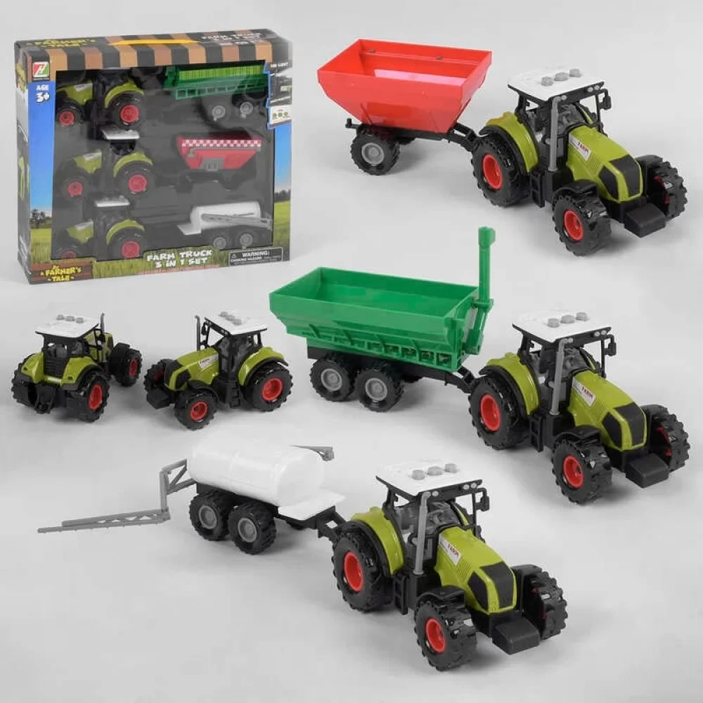 Набір тракторів 550-20 Е світло, звук, інерція, 3 шт. в коробці, фото 1